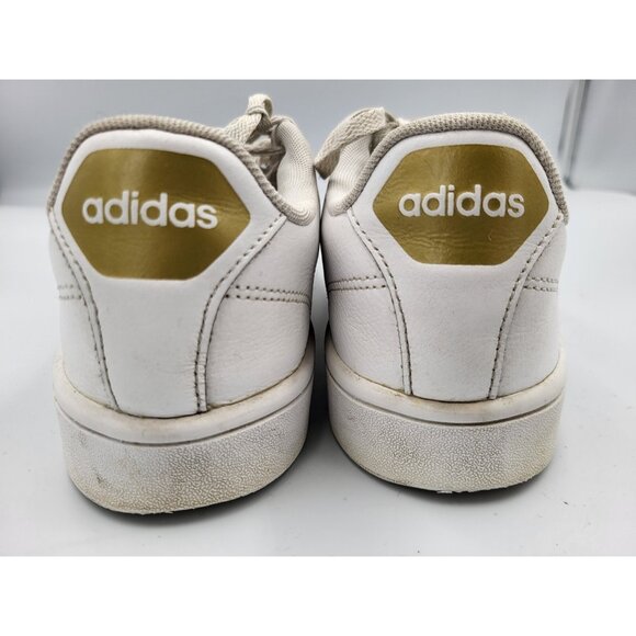 Adidas Cloudfoam Advantage Women’s White/Gold 3 Stripe Shoes Size 9 US - Picture 3 of 11